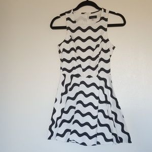 Stripped Black and White Cocktail Dress